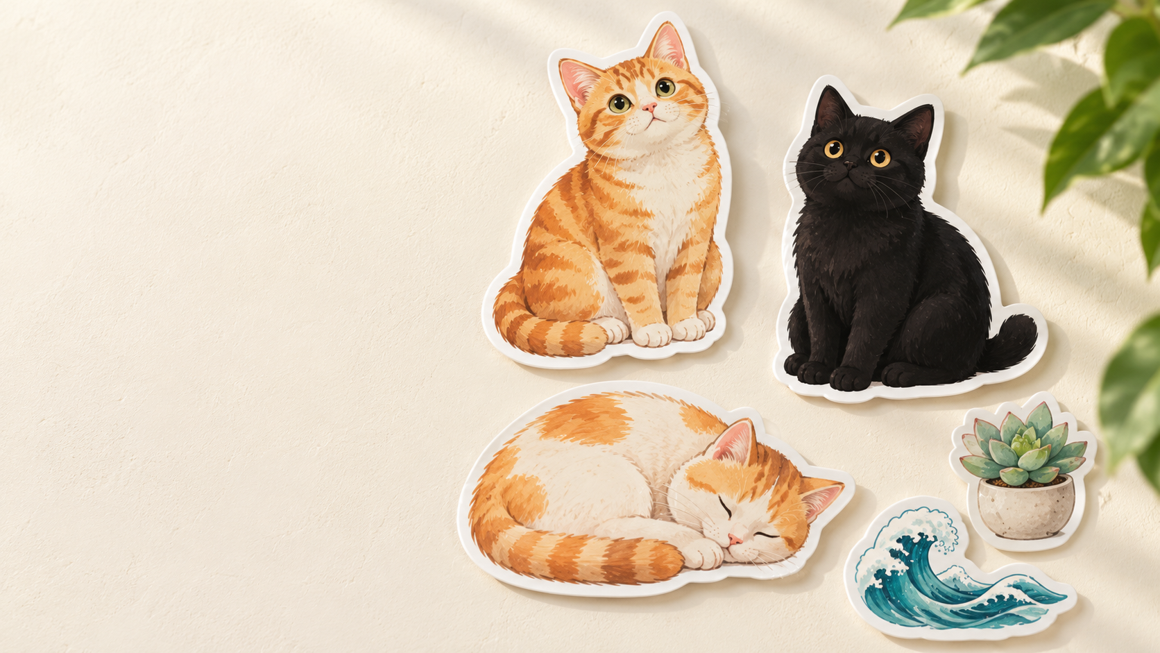 Illustrated sticker assortment